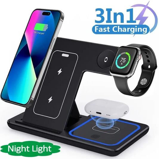 3-in-1 Quick Charge LED Wireless Hub